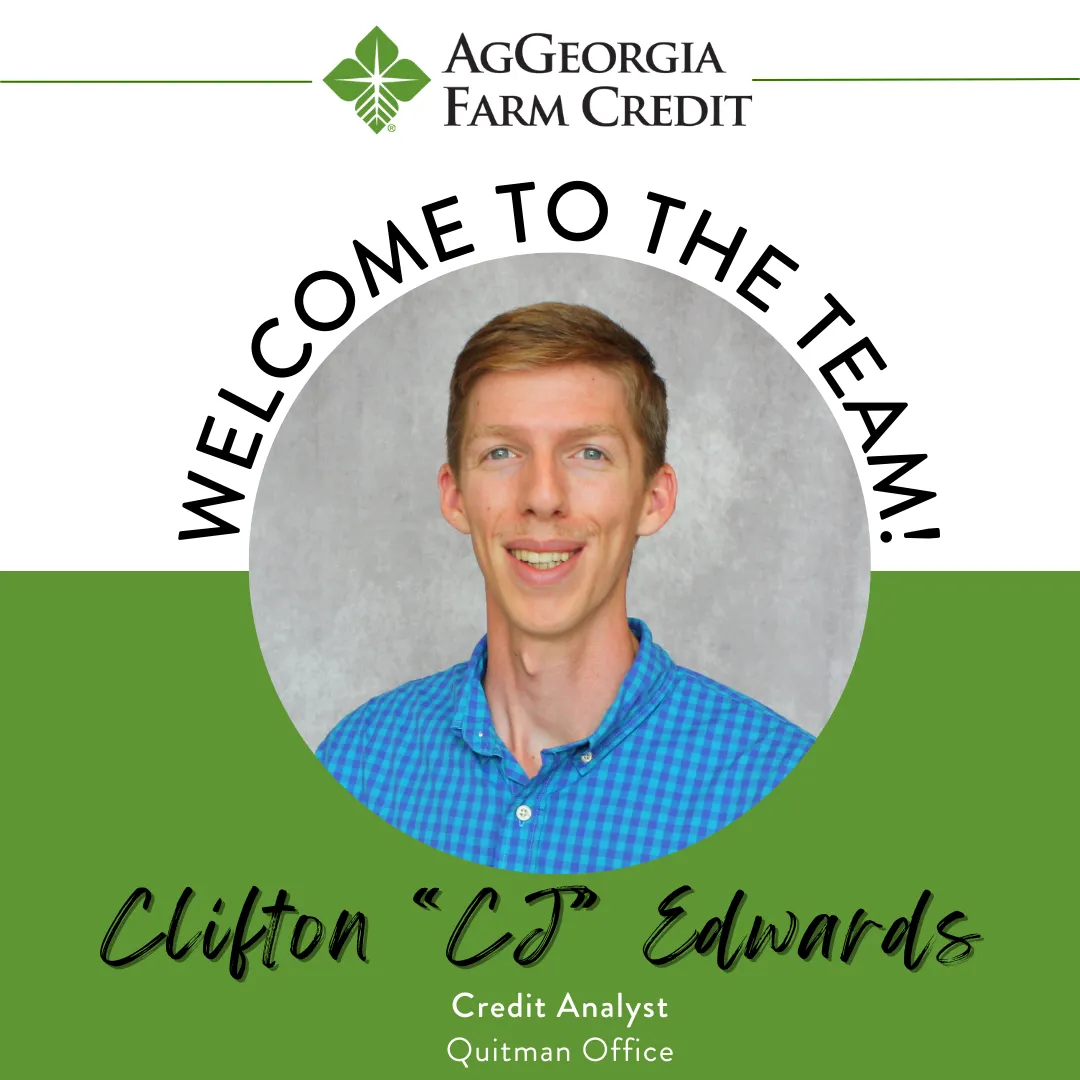 Welcome to the Team! Clifton "CJ" Edwards, Credit Analyst, Quitman Office