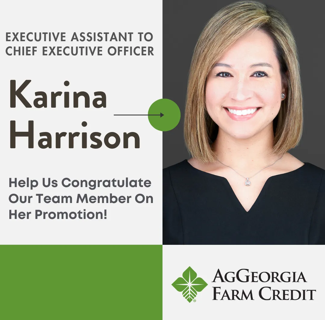 Executive Assistant to Chief Executive Officer Karina Harrison. Help us congratulate our team member on her promotion!